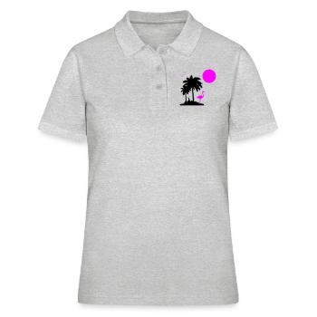 Palmen Paradise - Frauen Polo Shirt - Grau meliert - Vorne - Ailine (174cm)