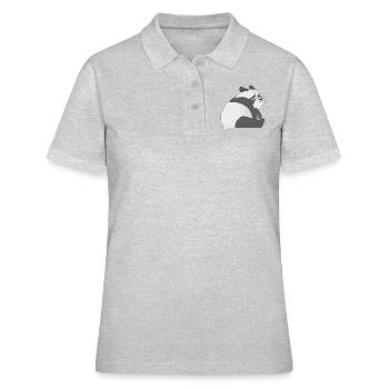 Panda triste - Polo Femme - gris chiné - Devant - Ailine (174cm)