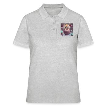 cat in a cup - Women's Polo Shirt - heather grey - Front - Ailine (174cm)