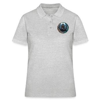 Guerrier celte - magicien à l'épée - rune celte - Polo Femme - gris chiné - Devant - Ailine (174cm)