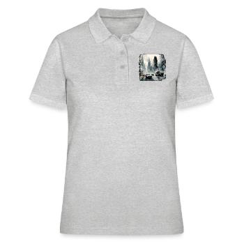 Apocalypse / Weltuntergang / Zerstörung / Anarchie - Frauen Polo Shirt - Grau meliert - Vorne - Ailine (174cm)