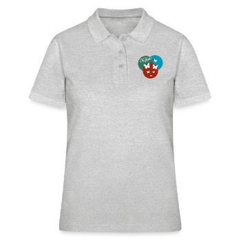 Oh yeah papillon - Polo Femme - gris chiné - Devant - Ailine (174cm)