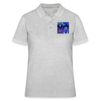 Pop Art Raven Sheep Cat Mole Halloween Animals - Women's Polo Shirt - heather grey - Front - Ailine (174cm)