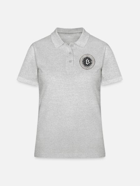 I AM Bitcoin - Frauen Polo Shirt - Grau meliert
