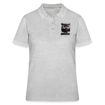 Eule Comic - Frauen Polo Shirt - Grau meliert - Vorne - Ailine (174cm)
