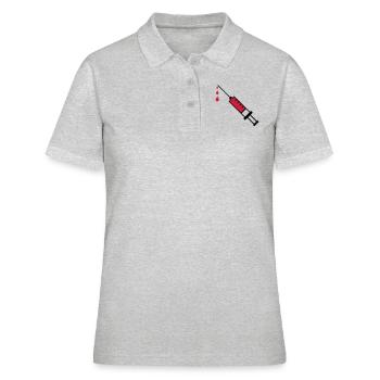 Spritze Blut - Frauen Polo Shirt - Grau meliert - Vorne - Ailine (174cm)