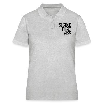 shake that ass - Frauen Polo Shirt - Grau meliert - Vorne - Ailine (174cm)