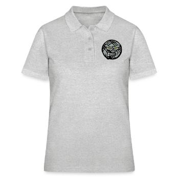 petanque face cartoon feroce - Polo Femme - gris chiné - Devant - Ailine (174cm)