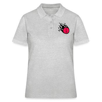 Flamme de Shisha - Polo Femme - gris chiné - Devant - Ailine (174cm)