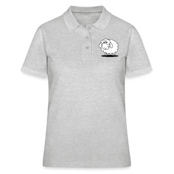 Witziges Schaf - Frauen Polo Shirt - Grau meliert - Vorne - Ailine (174cm)