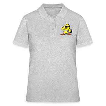 rock guitar chick - Polo Femme - gris chiné - Devant - Ailine (174cm)