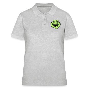 gesicht kopf monster boese schlange gefaehrlich la - Frauen Polo Shirt - Grau meliert - Vorne - Ailine (174cm)