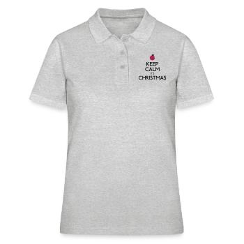 keep calm christmas - Polo Femme - gris chiné - Devant - Ailine (174cm)