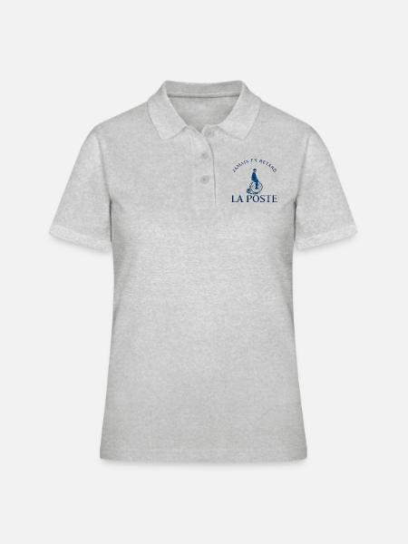 LA POSTE - vélo vintage - Jamais en retard - Polo Femme - gris chiné