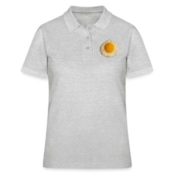 Ei of the tiger | Frohe Ostern Spiegelei SongShirt - Frauen Polo Shirt - Grau meliert - Vorne - Ailine (174cm)