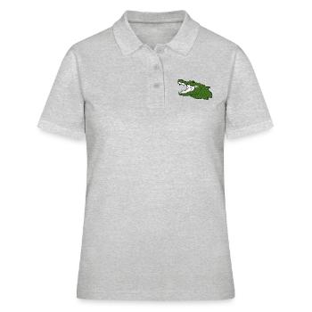 Crocodile Nil Crocodile Alligator Reptile Cadeau - Polo Femme - gris chiné - Devant - Ailine (174cm)