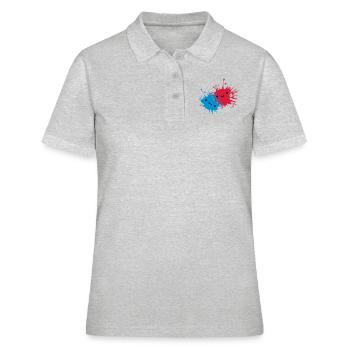2 Suesse Kleckse - Frauen Polo Shirt - Grau meliert - Vorne - Ailine (174cm)