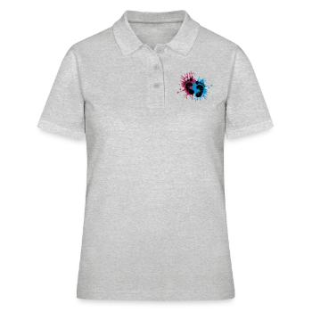 Tinte Baby Füße - Frauen Polo Shirt - Grau meliert - Vorne - Ailine (174cm)