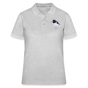Oystercatcher illustré - Polo Femme - gris chiné - Devant - Ailine (174cm)