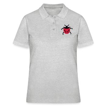 Marienkäfer / ladybug (3c) - Frauen Polo Shirt - Grau meliert - Vorne - Ailine (174cm)