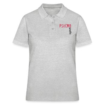 Psycho Logisch - Frauen Polo Shirt - Grau meliert - Vorne - Ailine (174cm)
