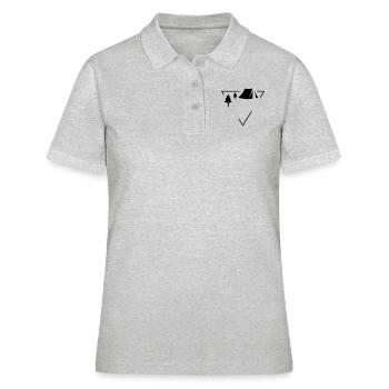 Summer Camp Label - Insert Own Text - Polo Femme - gris chiné - Devant - Ailine (174cm)