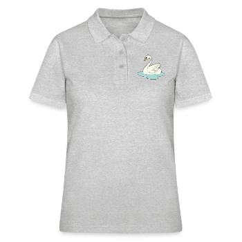 Cygne - Polo Femme - gris chiné - Devant - Ailine (174cm)
