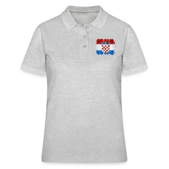 Kroatien hrvatska kroatien hrv hr zagreb geteilte Flagge - Frauen Polo Shirt - Grau meliert - Vorne - Ailine (174cm)