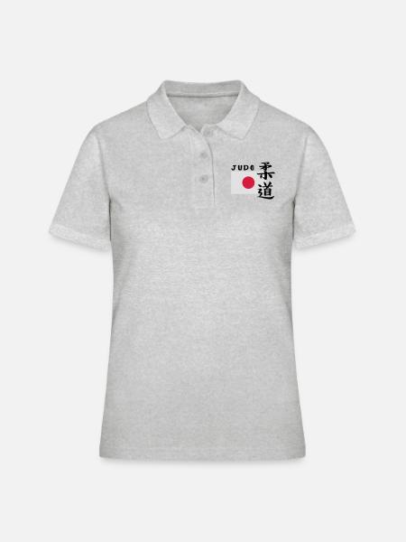 Drapeau du Japon avec le judo Logo - Polo Femme - gris chiné