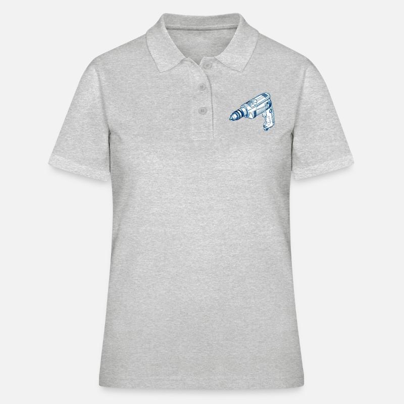 drilling machine - Women's Polo Shirt - heather grey