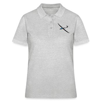 Duo Discus Segelflugzeug gleiten Pilot Flugzeug - Frauen Polo Shirt - Grau meliert - Vorne - Ailine (174cm)