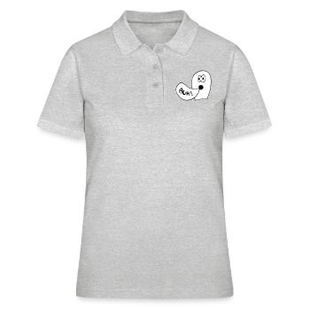 Geist Buh! - Frauen Polo Shirt - Grau meliert - Vorne - Ailine (174cm)