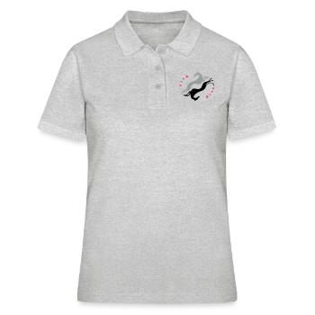 Lévriers tête-bêche - Polo Femme - gris chiné - Devant - Ailine (174cm)