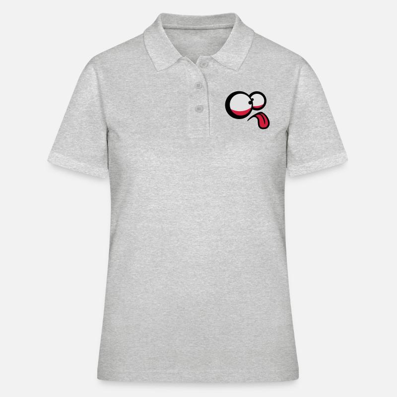 Crazy Comic Face - Women's Polo Shirt - heather grey