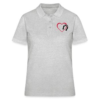 Symbole - Hufe Herz - Frauen Polo Shirt - Grau meliert - Vorne - Ailine (174cm)