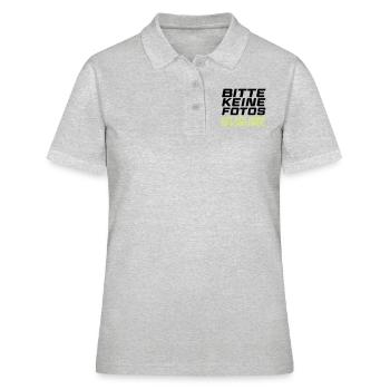 bitte keine fotos - Frauen Polo Shirt - Grau meliert - Vorne - Ailine (174cm)