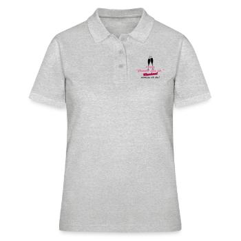 Prosecco oder ich - Frauen Polo Shirt - Grau meliert - Vorne - Ailine (174cm)