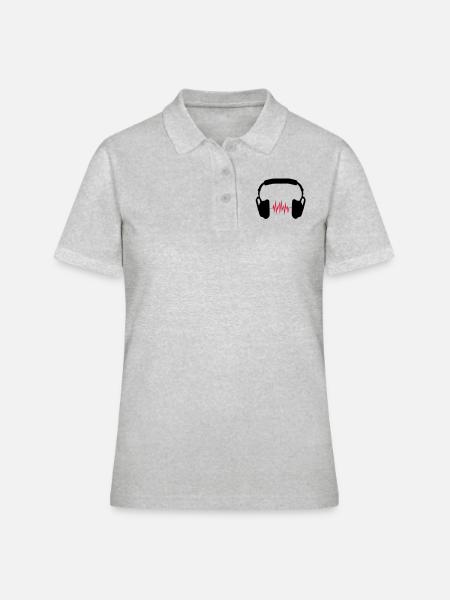 écouteurs - Polo Femme - gris chiné
