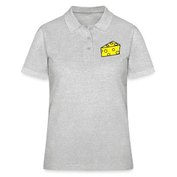 Käse / Käsestück - Frauen Polo Shirt - Grau meliert - Vorne - Ailine (174cm)