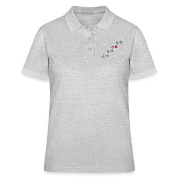 Symbole - Hufe Herz - Frauen Polo Shirt - Grau meliert - Vorne - Ailine (174cm)