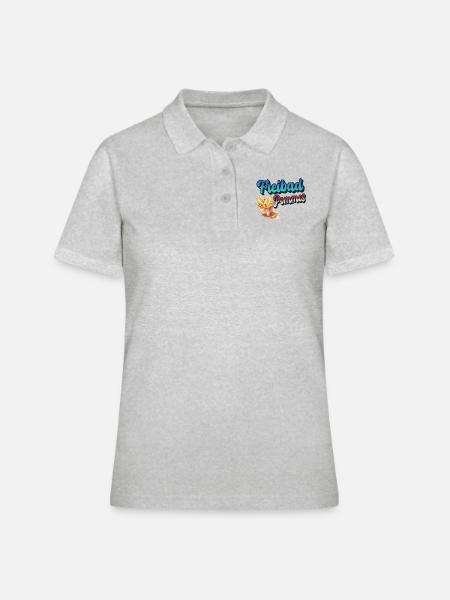 Freibad Pommes - Frauen Polo Shirt - Grau meliert