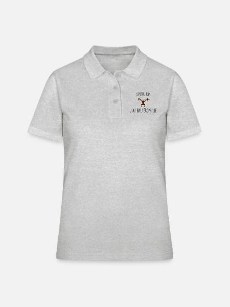 j'peux pas j'ai halterophilie - Polo Femme - gris chiné