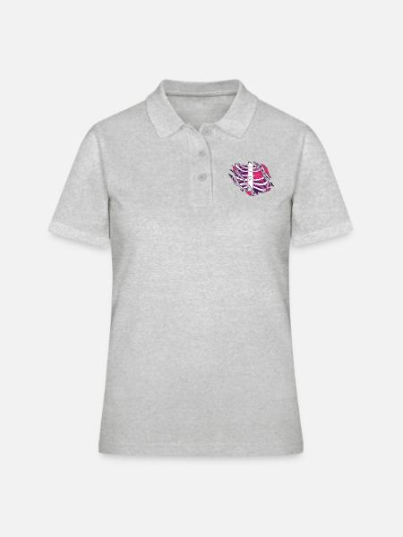 ZOMBIE UNTOT - Frauen Polo Shirt - Grau meliert