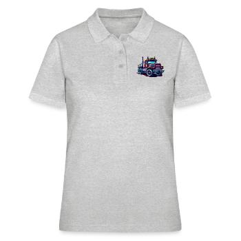 Pixel Camion n° 3 - Polo Femme - gris chiné - Devant - Ailine (174cm)