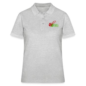 100% Anti Vegan - Frauen Polo Shirt - Grau meliert - Vorne - Ailine (174cm)