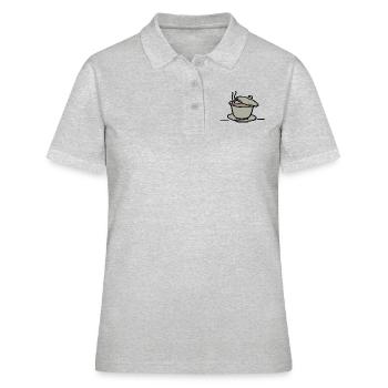 thé tea breakfast fruehstueck café coffee109 - Polo Femme - gris chiné - Devant - Ailine (174cm)