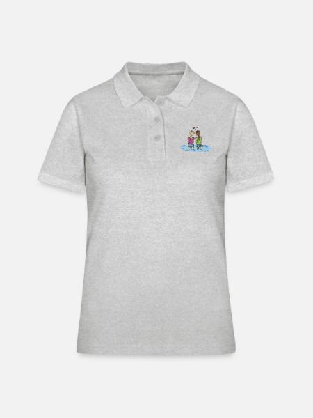 Freundinnen - Frauen Polo Shirt - Grau meliert