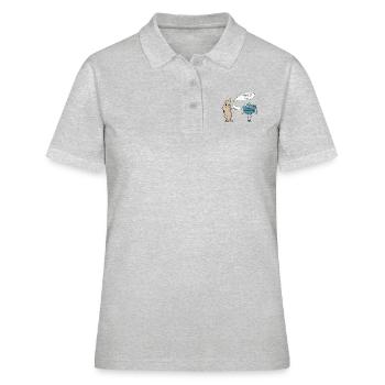 Kondom vs Mundschutz - Frauen Polo Shirt - Grau meliert - Vorne - Ailine (174cm)