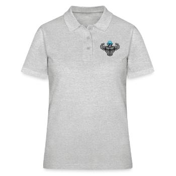Strong Gorilla - Frauen Polo Shirt - Grau meliert - Vorne - Ailine (174cm)