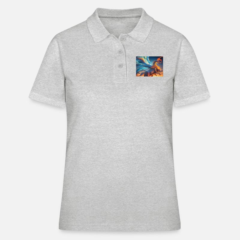 blue red sky with a creature generated ai - Women's Polo Shirt - heather grey